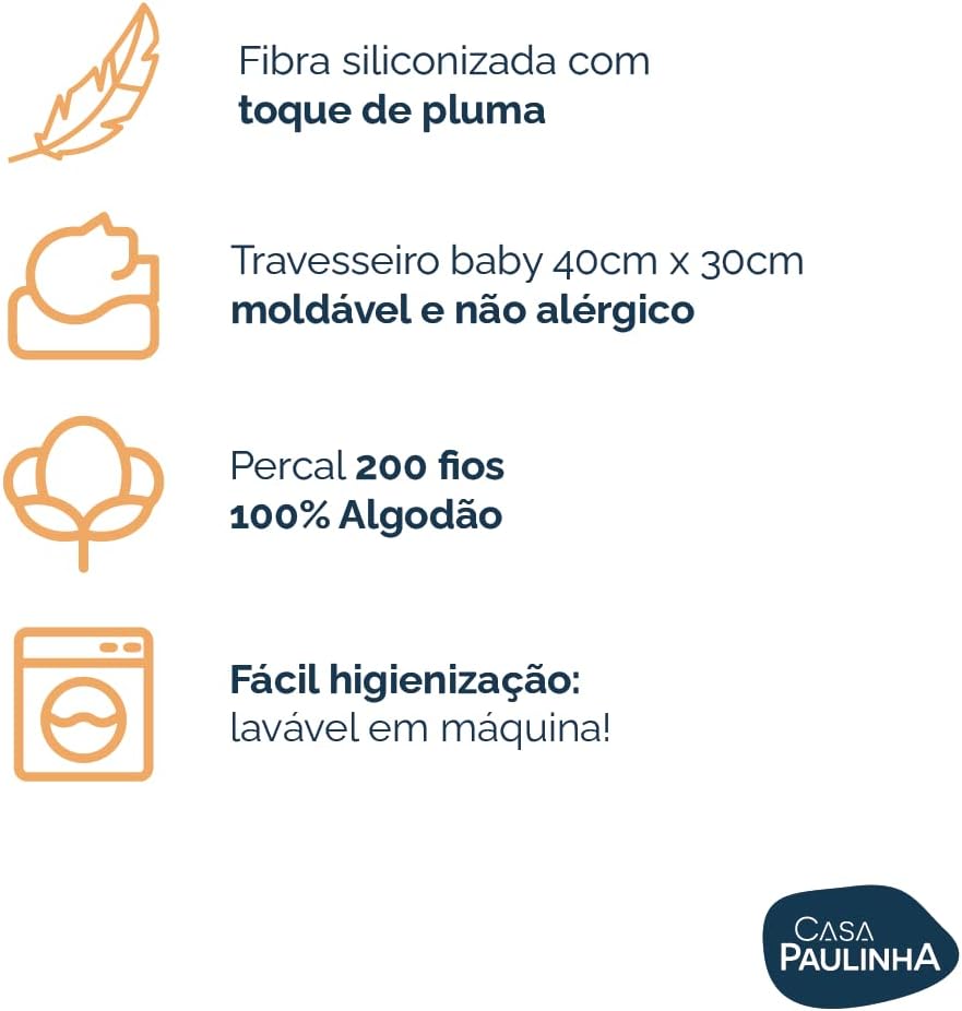 Travesseiro Bebê Toque de Pluma Paulo Cezar Enxovais 5