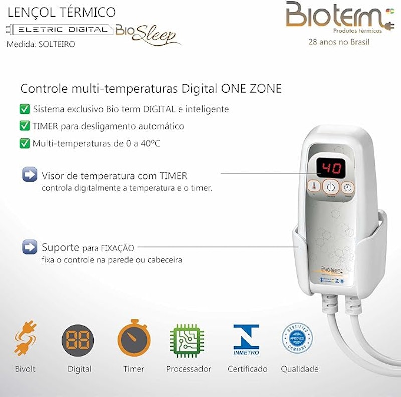 Lençol Térmico Elétrico Digital Solteiro 4