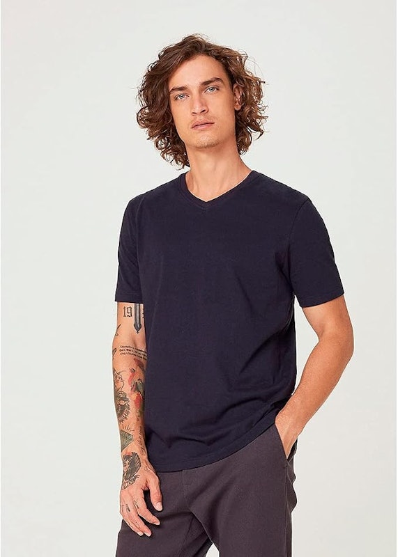Camiseta Básica Masculina Manga Curta Gola V World 5