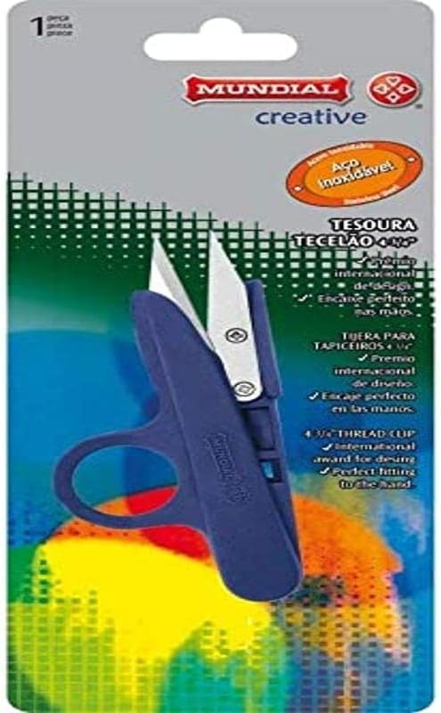 Tesoura Tecelão Easy Cut Azul Mundial 1