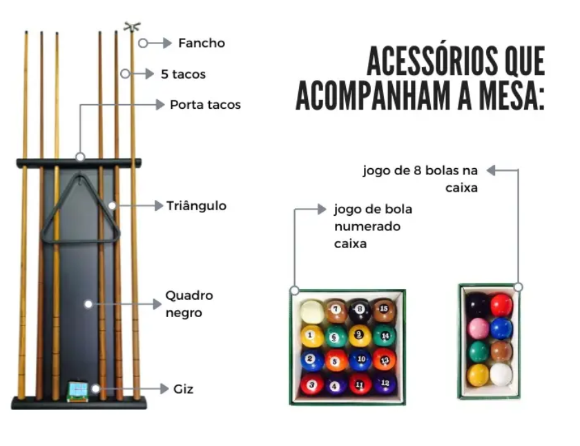 Mesa de Sinuca 2,52 x 1,40 2