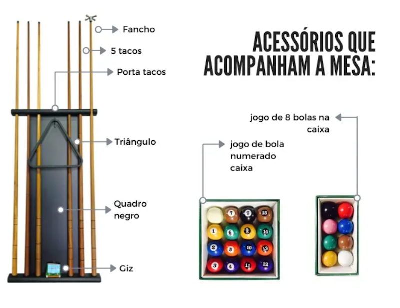 Mesa de Sinuca 2,52 x 1,40 2