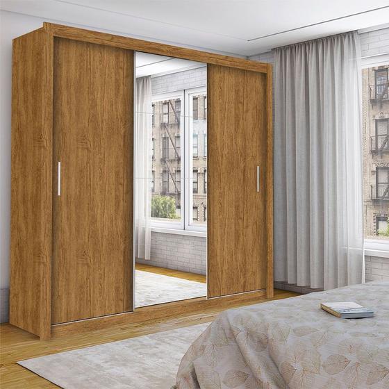 Guarda-Roupa Casal 3 Portas de Correr com Espelho Isabela 3