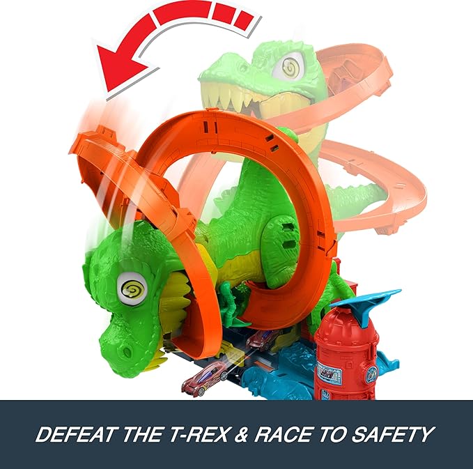 Pista Hot Wheels City T-Rex x Quartel de Bombeiros 4