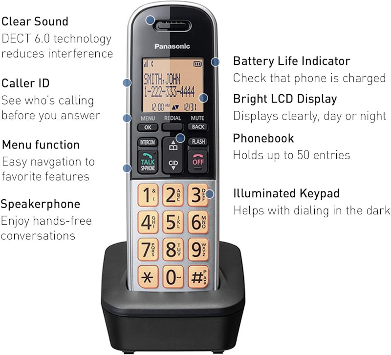 Telefone sem Fio Compacto com DECT 6.0 4