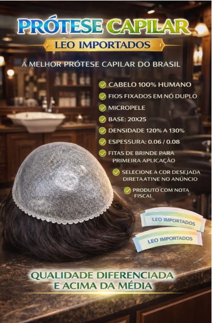 Prótese Capilar Micropele Masculina Várias Cores Nó Duplo 5