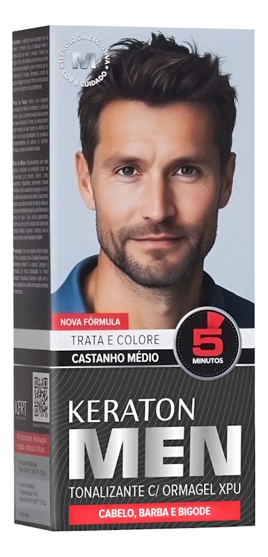 Keraton Men Tonalizante Colore Cabelo e Barba Sem Amônia 1