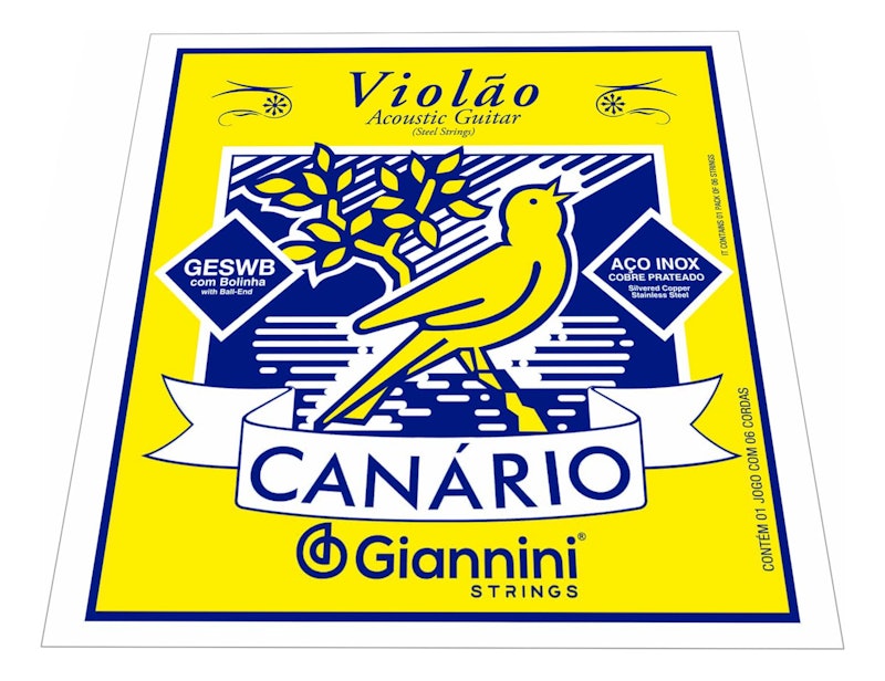 Encordoamento para Violão Aço 6 Cordas Giannini Canário GESWB 2