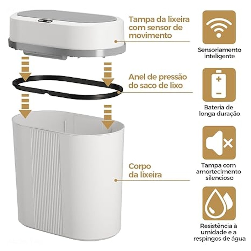 Lixeira Automática 12 L Python Fly 2