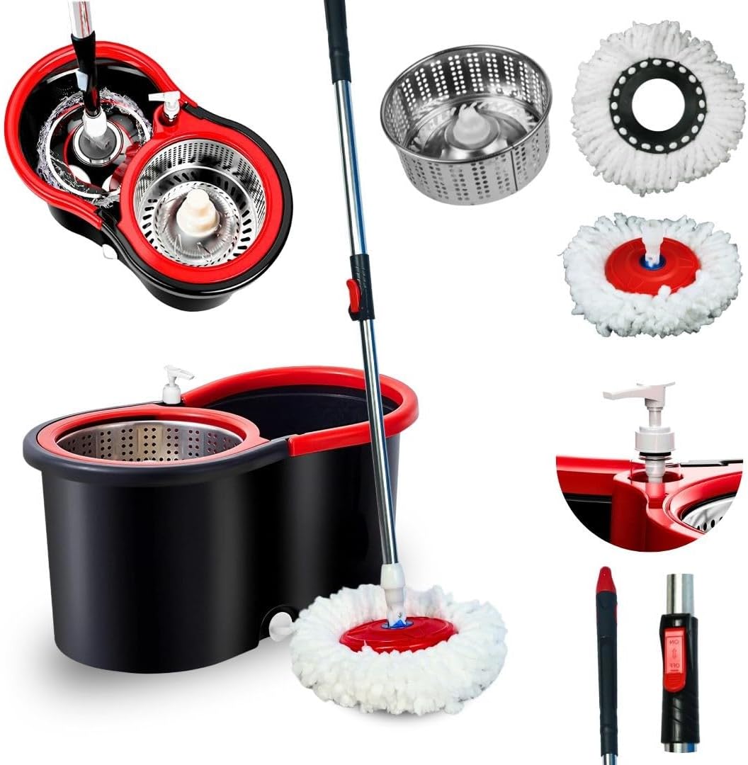 Mop Giratório com Cesto em Inox 1