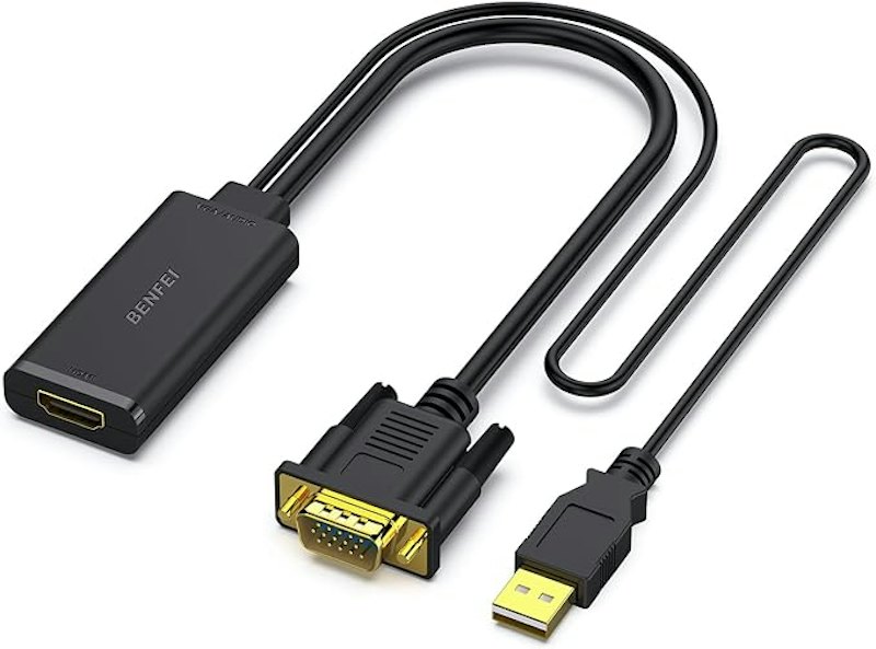 Adaptador VGA para HDMI Conversor 1080p com Áudio de Computador/Laptop Fonte VGA para TV/Monitor 1