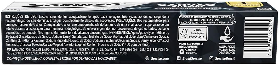 Creme Dental Sorriso Carvão Ativado 2