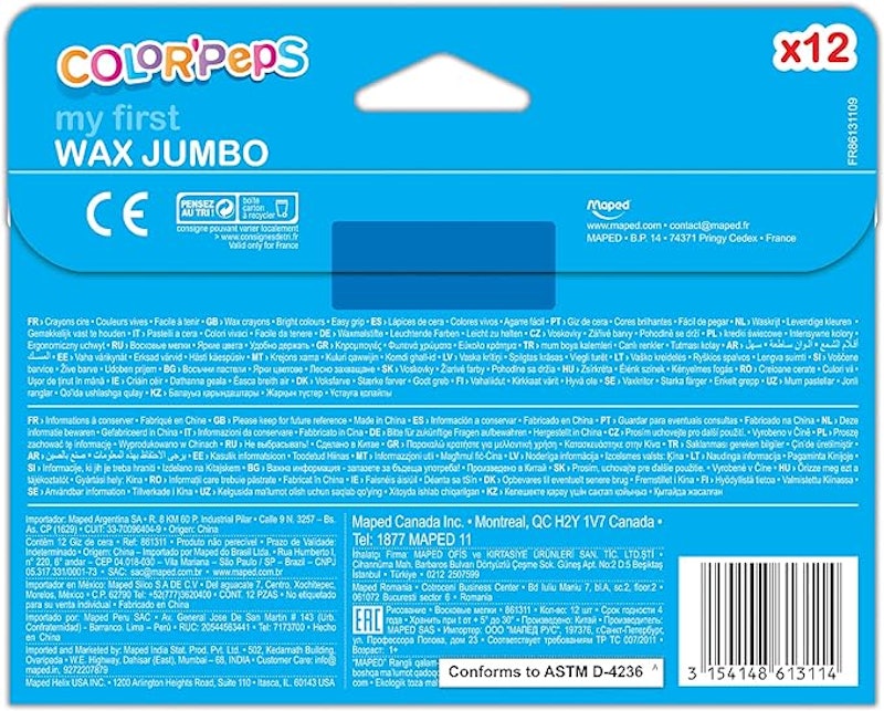 Giz de Cera Color'Peps Jumbo Estojo com 12 Cores 3