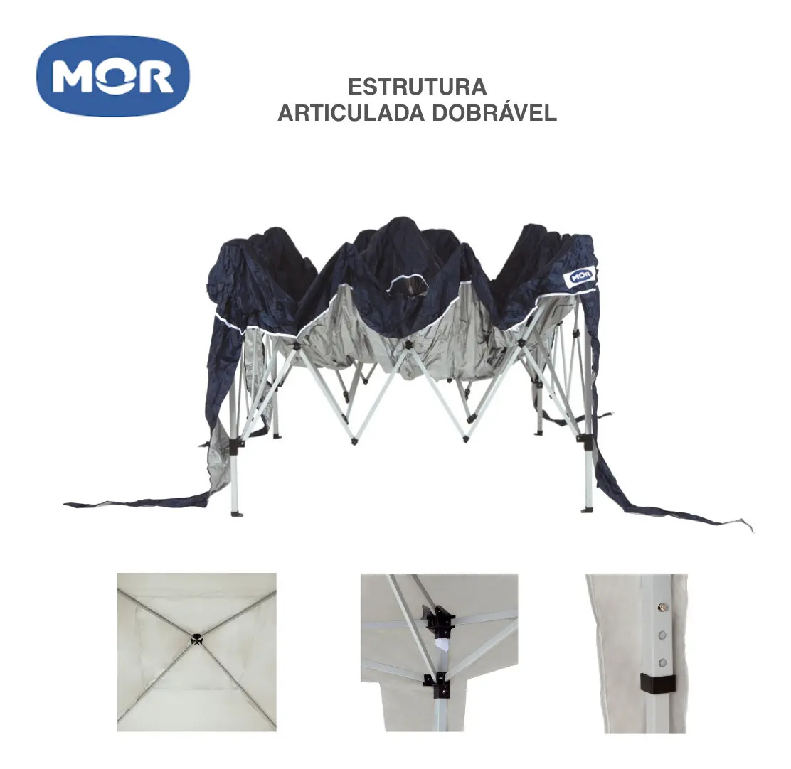 Gazebo X-Flex Oxford com Silvercoating Azul 3 x 3 m Mor 4