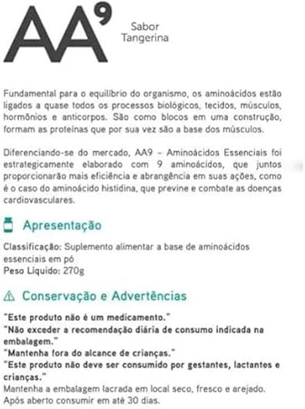 AA9 - Aminoácidos Essenciais 270 g 3