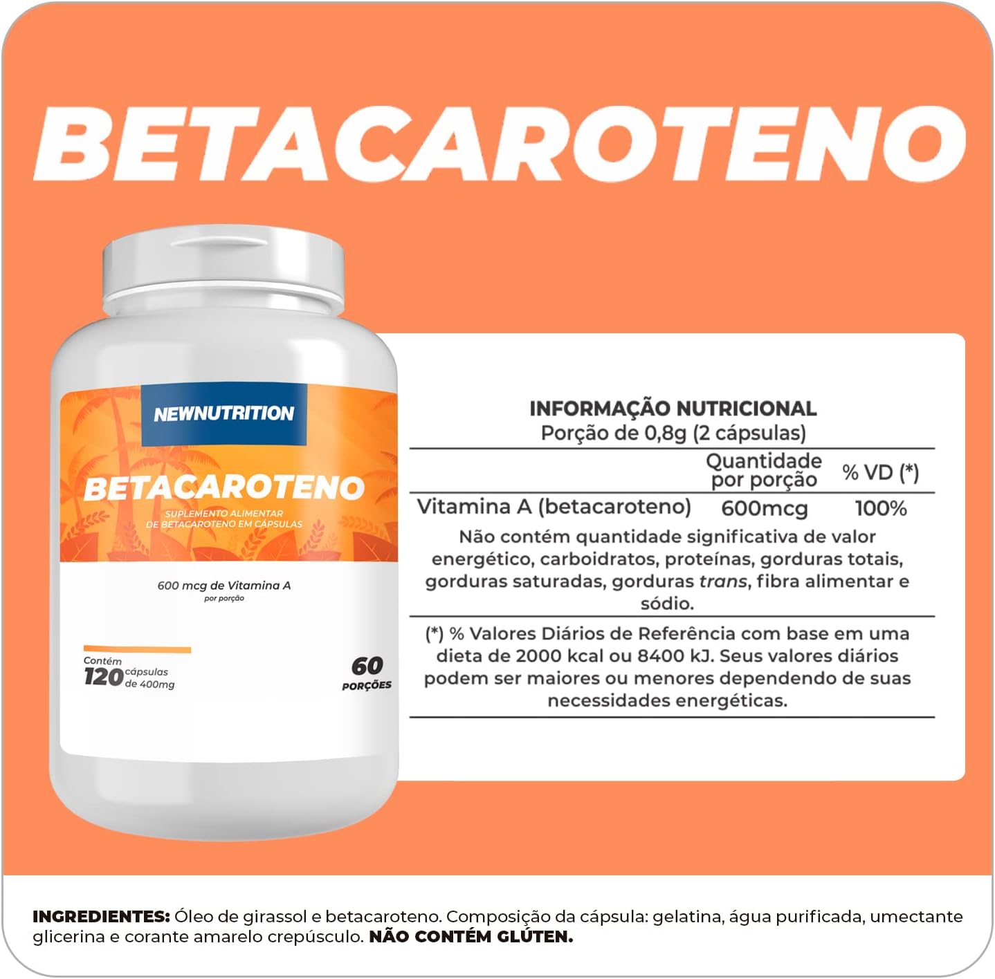 Betacaroteno 120 Cápsulas 3