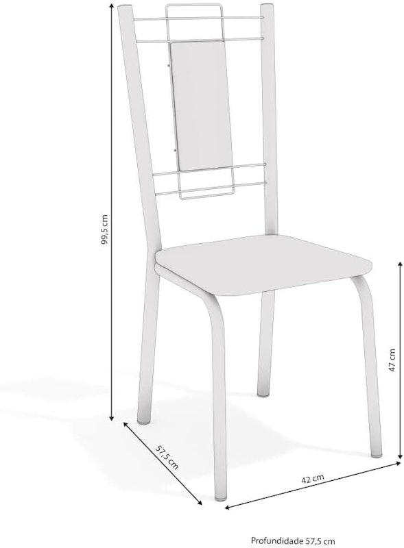 Conjunto Mesa Elba Kappesberg Tampo de Vidro Incolor com 4 Cadeiras 5