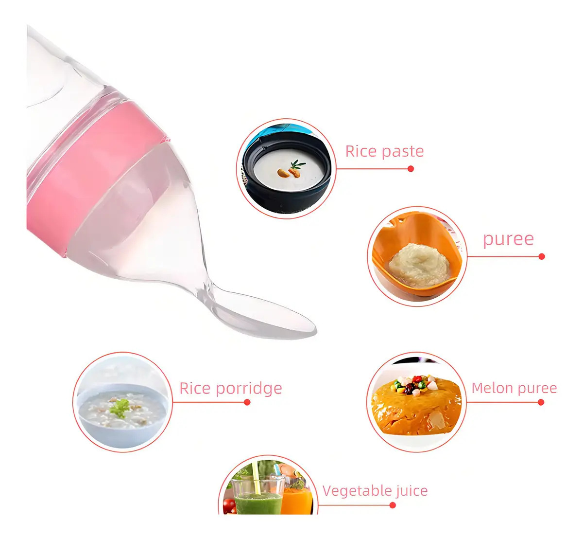 Mamadeira Sunnuo Colher Dosadora Silicone Bebê 3