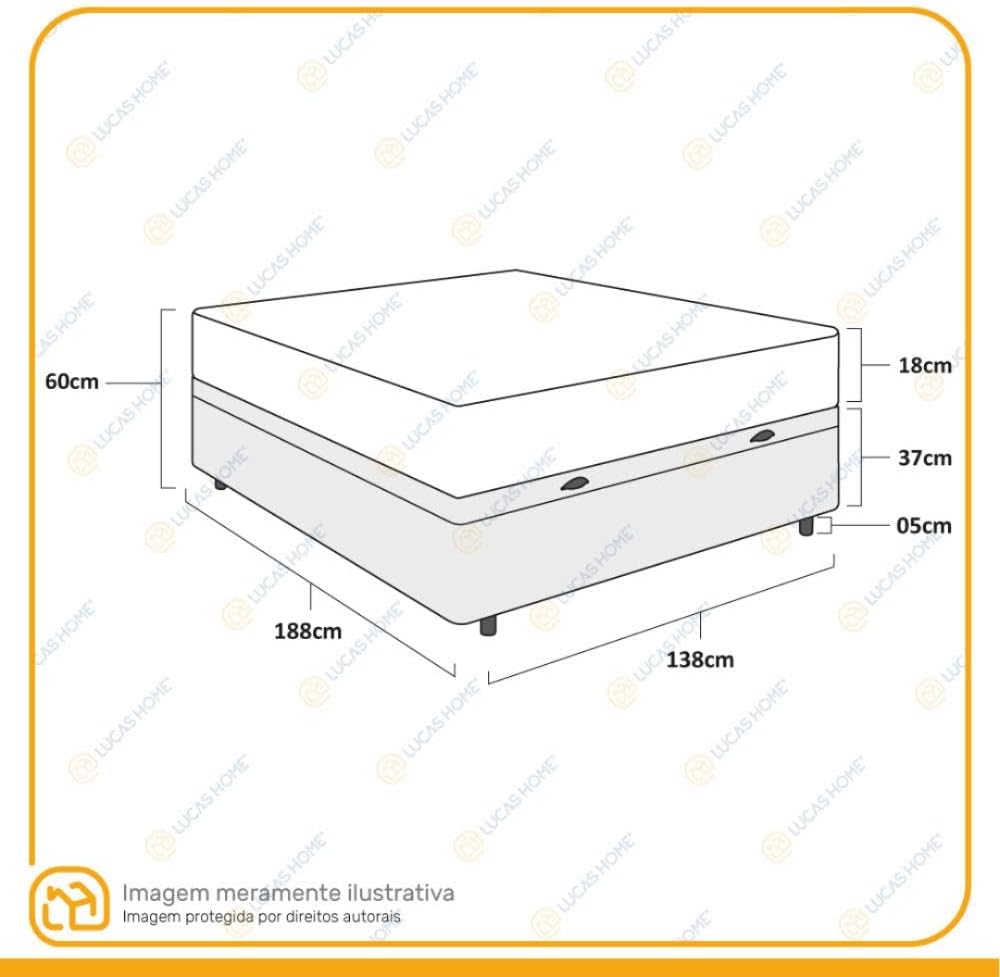 Cama Box Baú + Colchão de Casal Ortobom D45 Iso 150 2