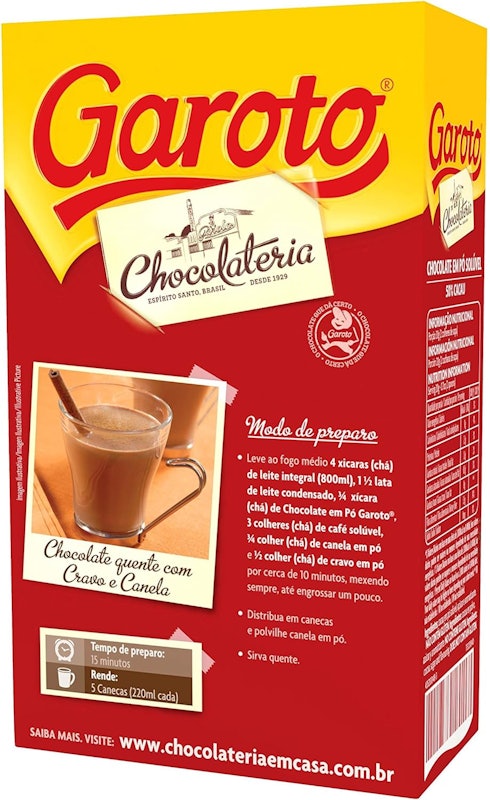 Chocolate em Pó Solúvel 50% Garoto 2