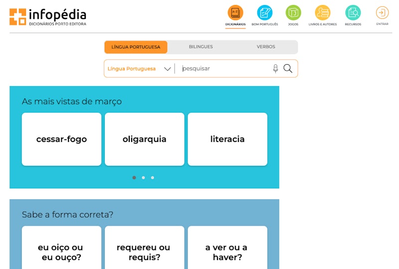 Infopédia - Dicionários Porto Editora 2