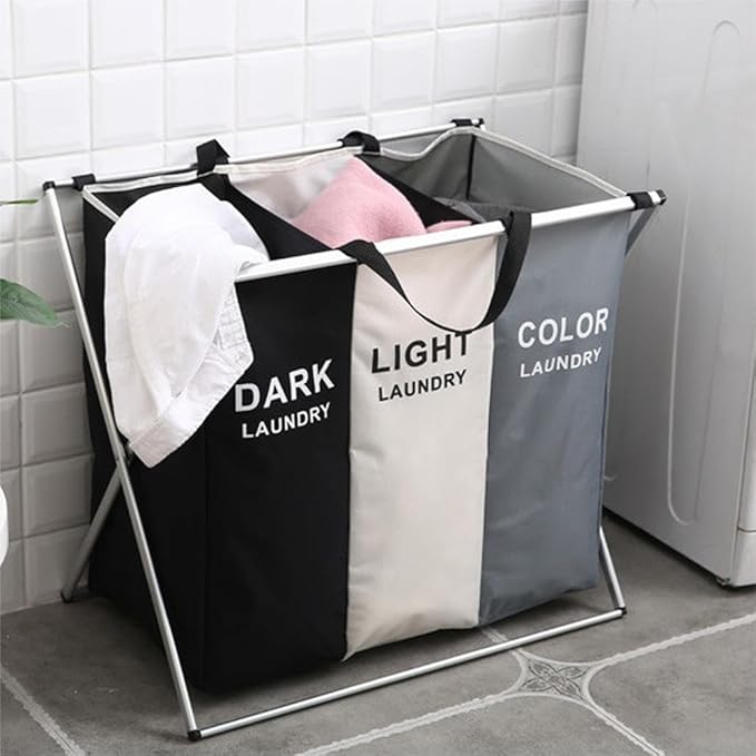 Cesto de Roupas Sujas Organizador 3 Divisórias 2
