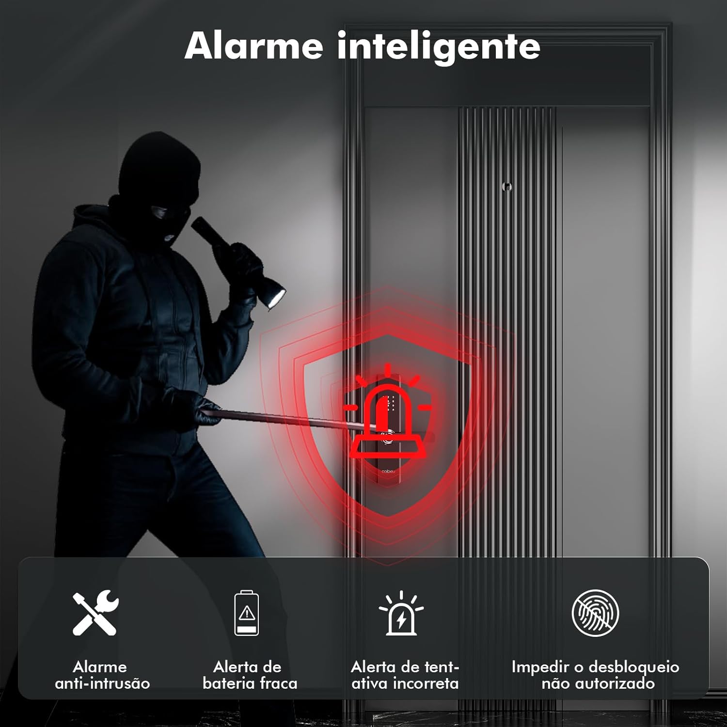 Fechadura Eletrônica Inteligente Digital Biométrica 5