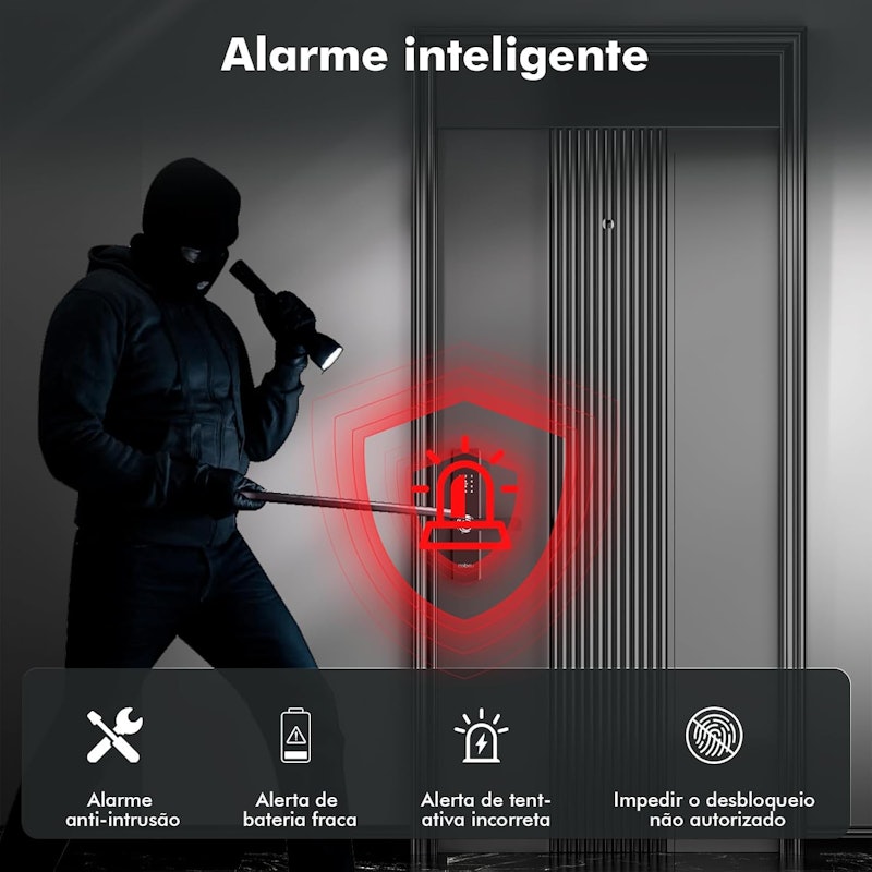 Fechadura Eletrônica Inteligente Digital Biométrica 5