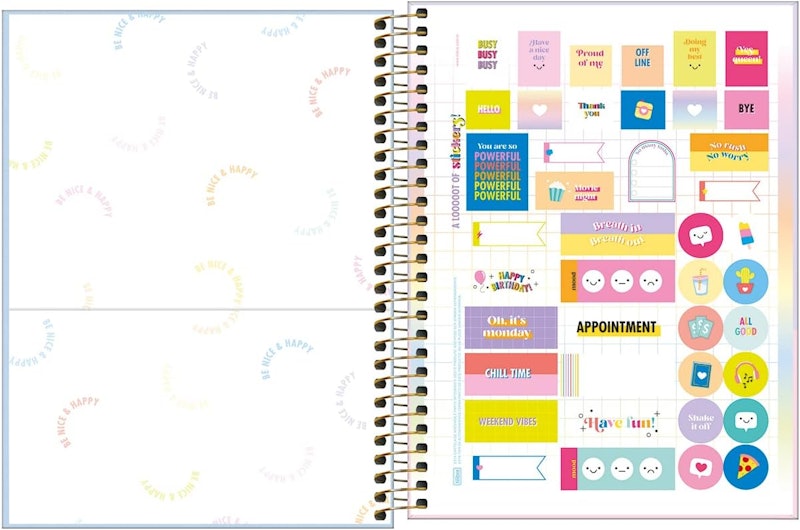 Caderno Espiral Capa Plástica Colegial Happy Azul 3