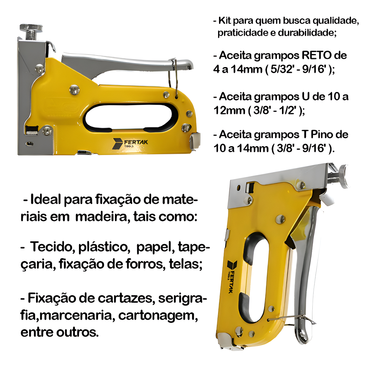 Grampeador Tapeceiro Profissional Grampos 4 mm - 14 mm 4