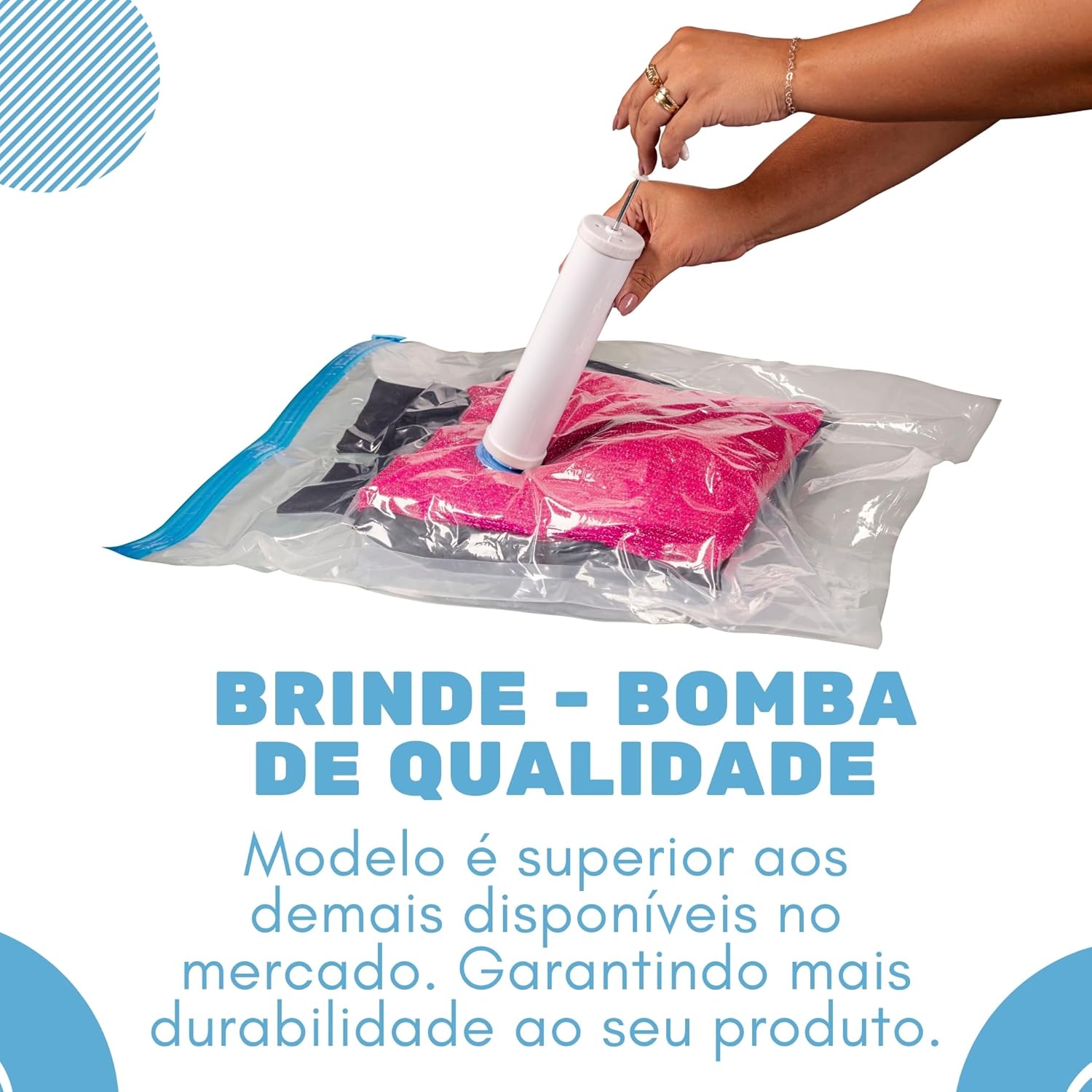 Kit 10 Sacos a Vácuo + Bomba 5