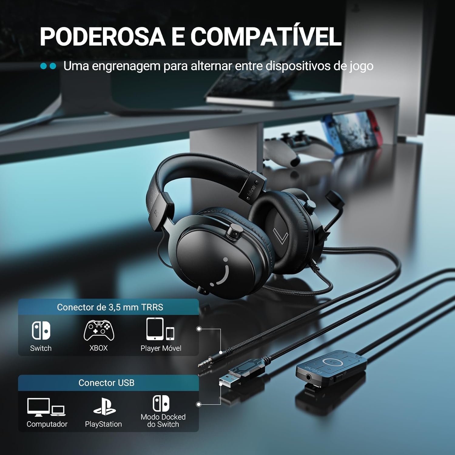 Headset Gamer USB FIFINE AmpliGame 2