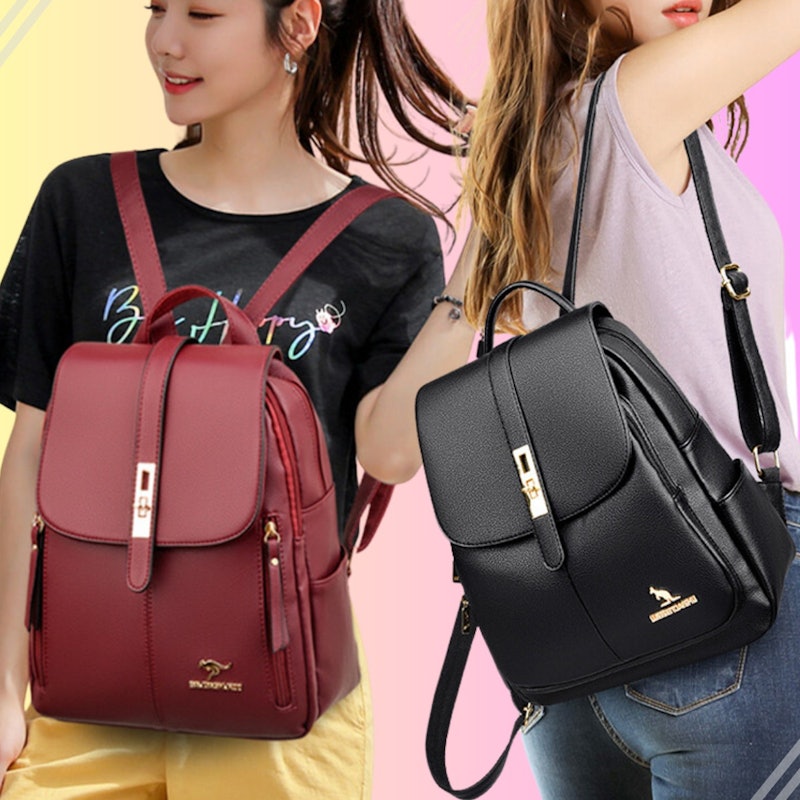 Mochila Feminina de Couro PU Antifurto HUMITA 2