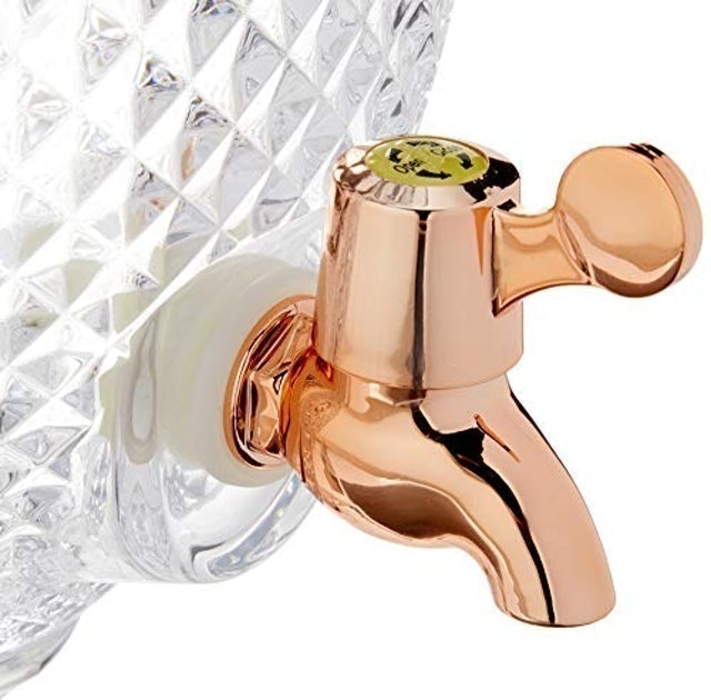 Suqueira de Cristal Ecológico com Torneira Gold Rose Diamante 3