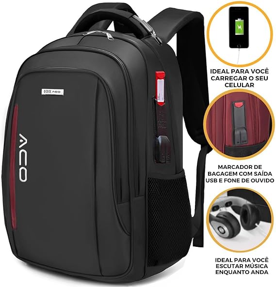 Mochila Masculina Notebook Anti Furto 4