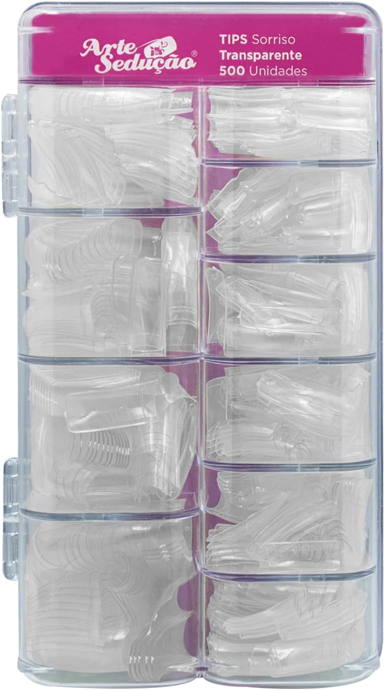 Unhas Postiças Tips Para Alongamento Modelo Sorriso Transparente 1