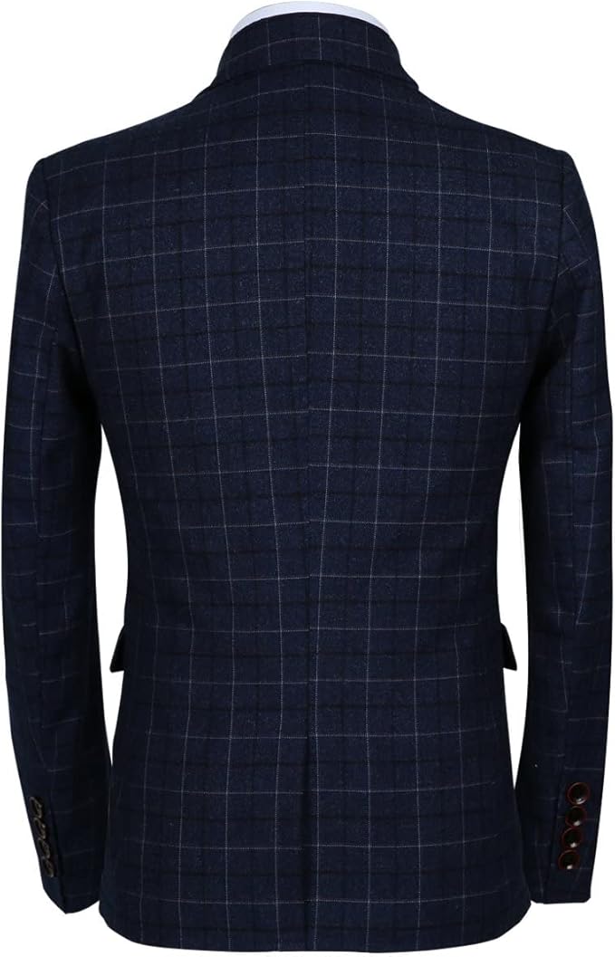 Terno Xadrez Slim Fit Blazer + Colete + Calça Tamanho Americano 2