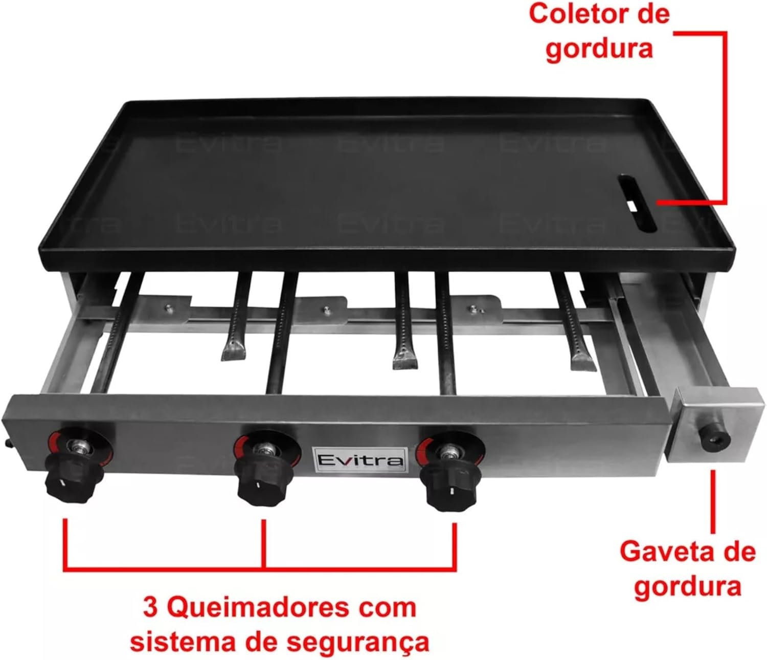 Chapa para Lanche Profissional 70 x 35 Industrial em Inox 5 mm 3