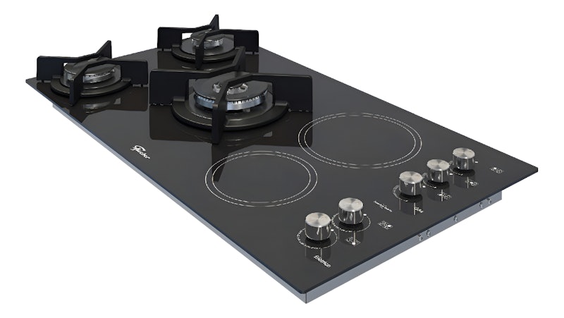 Cooktop Gás/Elétrico Fischer 5 Bocas Tripla Chama TOP com Trempe de Ferro Fundido Vitrocerâmica 2
