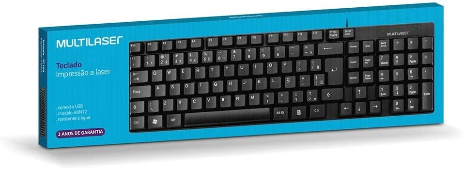 Teclado com Fio Multilaser Compacto Conexão USB 3