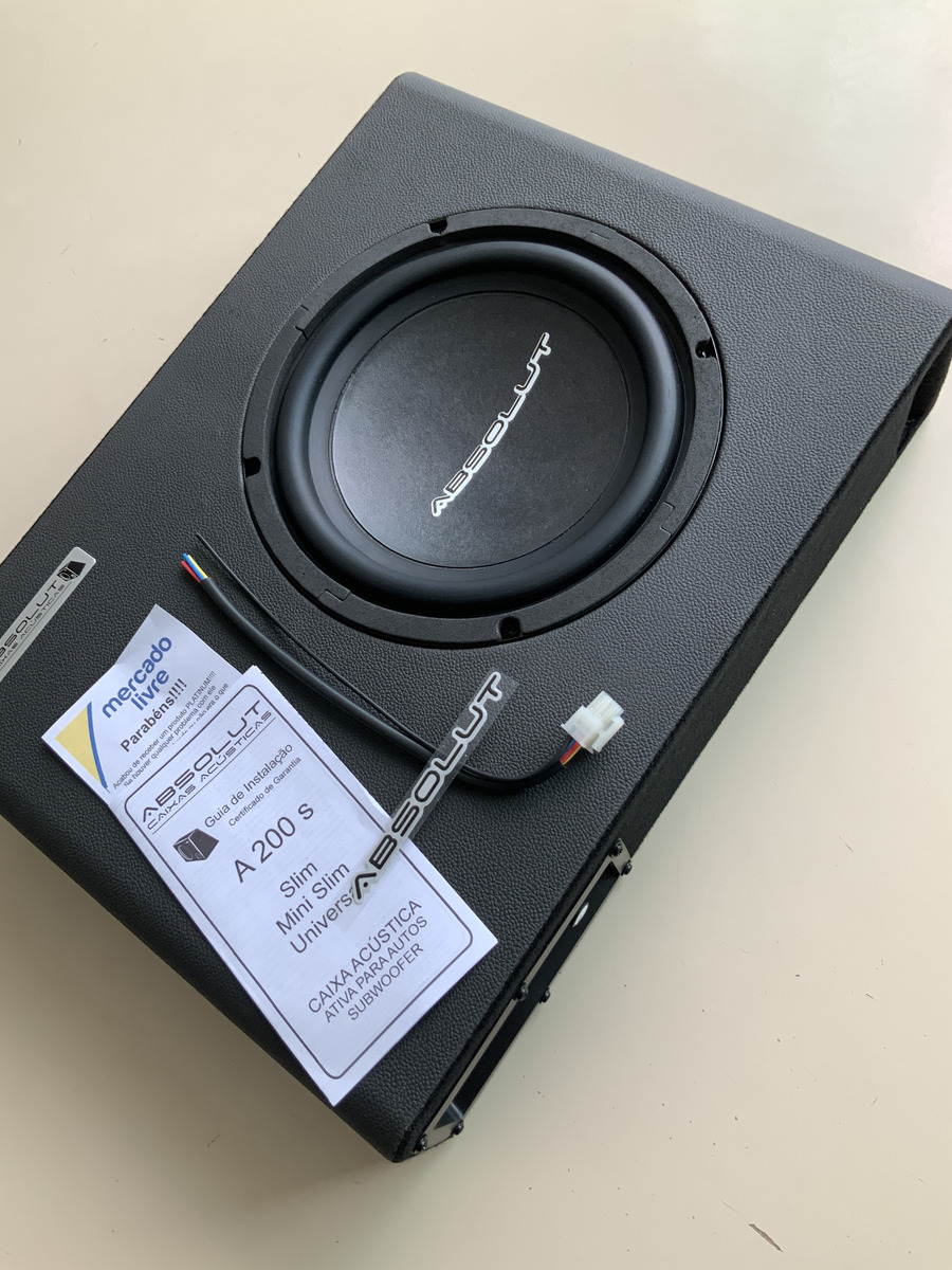 Caixa Som Amplificada Carro Slim Sub 8 Pol 2