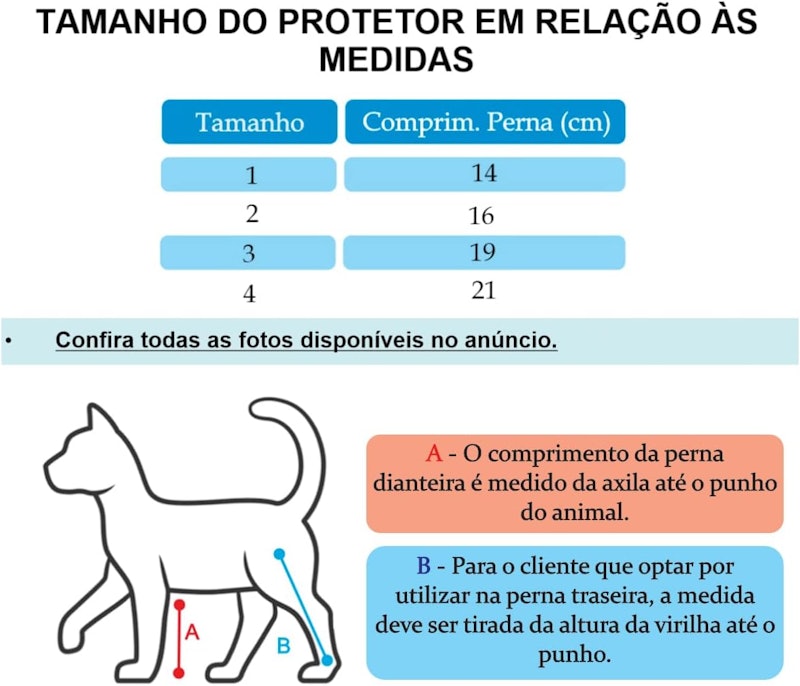 Protetor de Perna Traseira e Dianteira para Gato 3