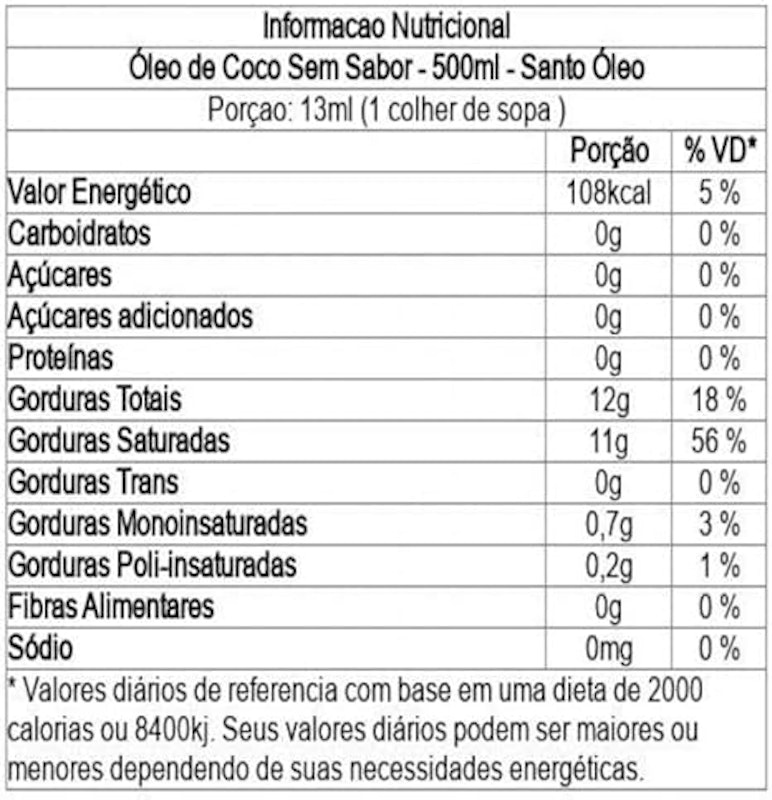 Óleo de Coco sem Sabor 2