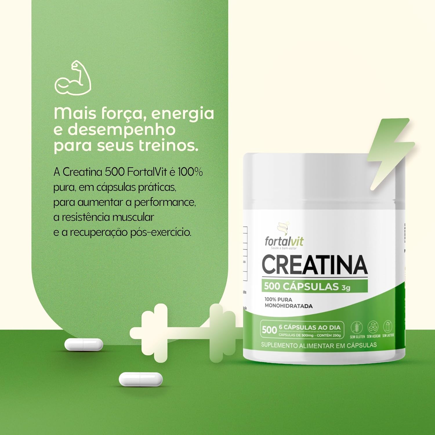 Creatina 100% Pura FortalVit 2