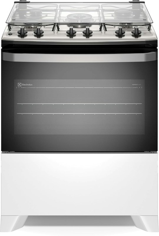Fogão 5 Bocas Electrolux Branco Efficient Mesa Inox, PerfectCook e VaporBake 1