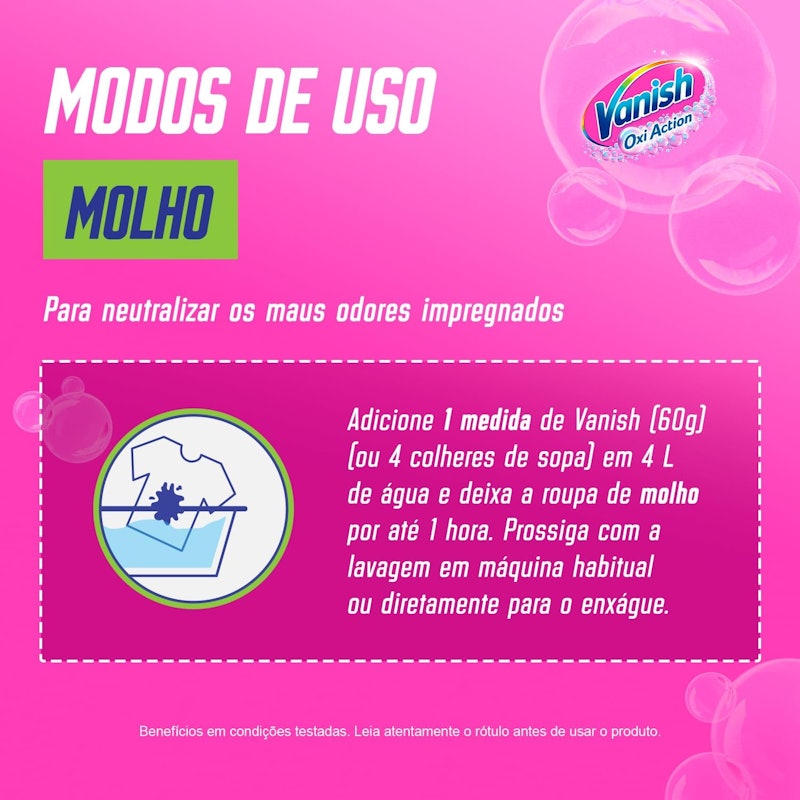 Vanish Oxi Action Pink para Tecidos Coloridos 4