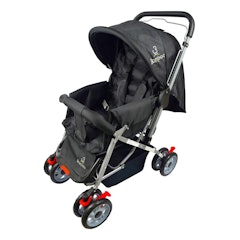 Carrinho Bebê Passeio Reclinável Reversível Mosquiteiro Bamboo Preto + Bolsa