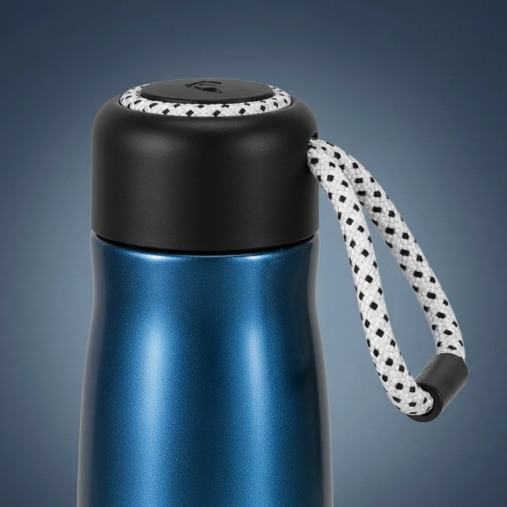 Garrafa Térmica Inox 350 ml com Alça de Corda 4