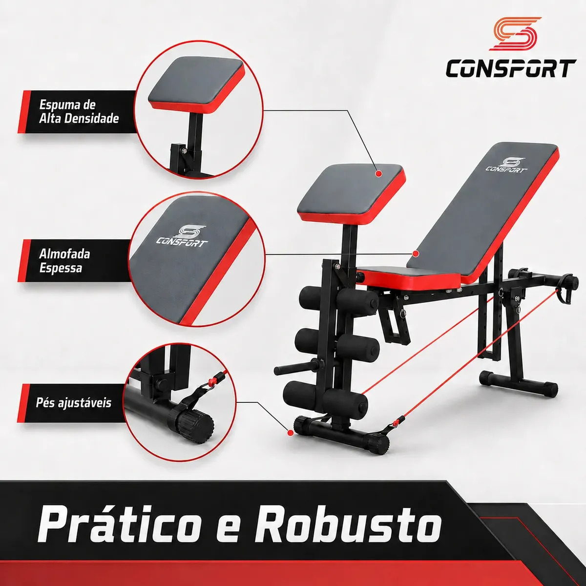Banco de Exercícios Regulável 40x1 Consport 3