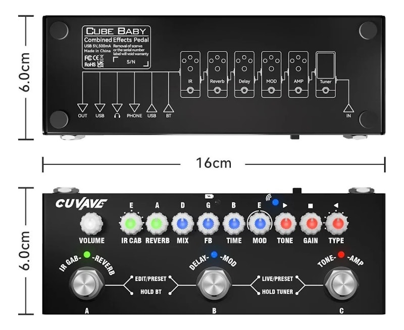 Pedaleira Cube Baby M-Vave 4